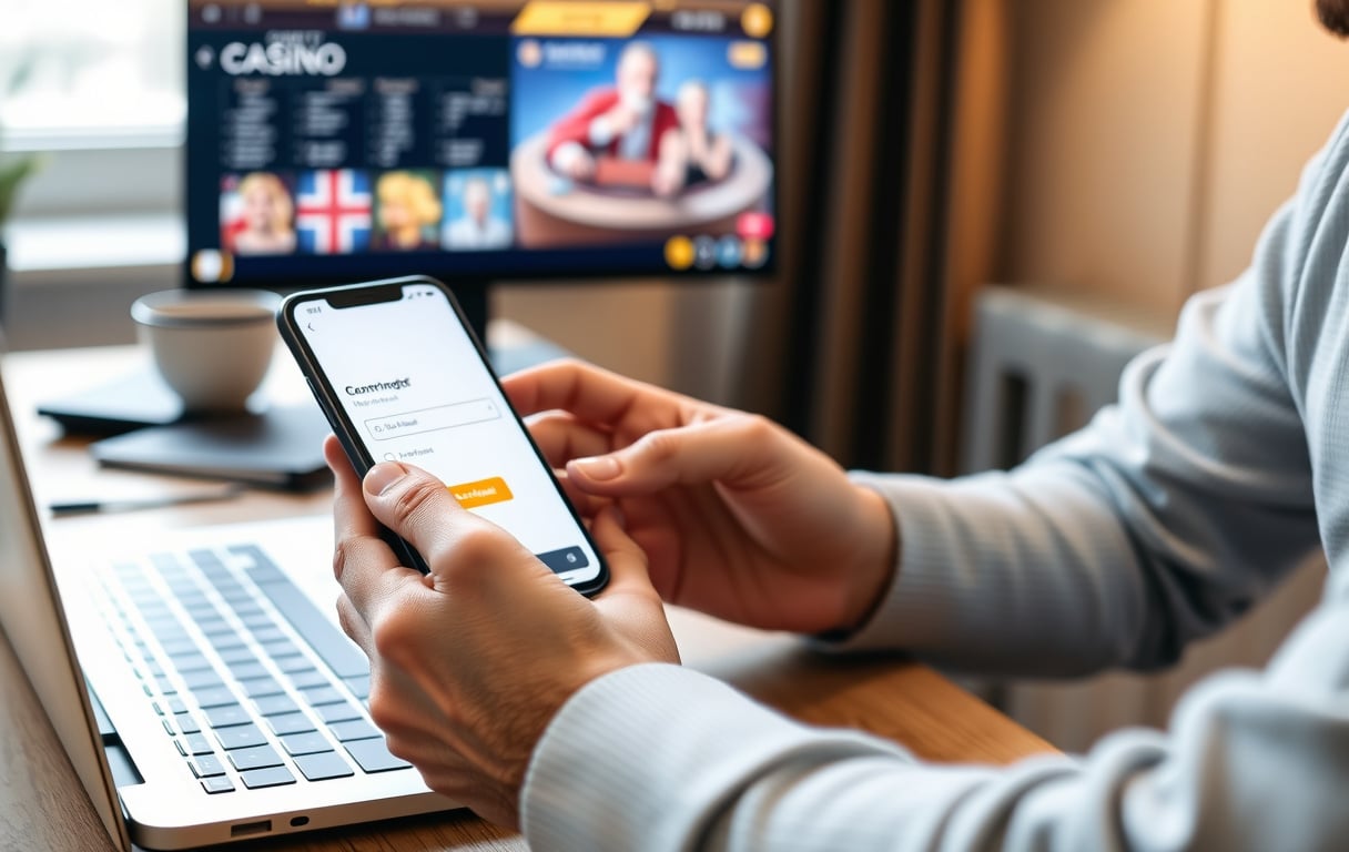 Norsk spiller som gjennomfører bankoverføring til casino via nettbank